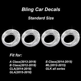 img 1 attached to Car Interior Bling Accessories Fit For Mercedes Benz Car Bling Accessories A B E Class ML GLA CLA GLK Car Door Lock Pull Rod Bolt 3D Rhinstone Decals Cover 4Pcs/Set