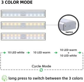 img 1 attached to 💡 USB Rechargeable Dimmable Motion Sensor Closet Light - Set of 4 LED Under Cabinet Lighting Bars for Kitchen, Wardrobe, Garage, Stairs, Bedroom