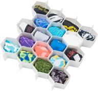 📦 maximize drawer space: flytianmy 8pcs adjustable honeycomb drawer organizers for underwear, socks, bras, ties, belts, and scarves - 18 slots (white) логотип