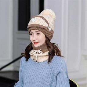 img 2 attached to 3 in 1 Women's Winter Hat, Scarf, and Mask Set: ❄️ Keep Warm with Thick Knitted Beanie, Slouchy Snow Cap, and Infinity Scarves