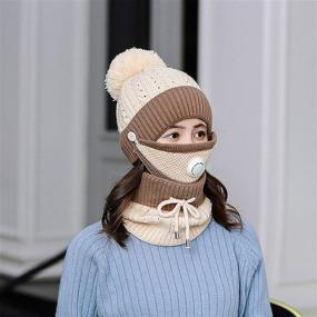 img 3 attached to 3 in 1 Women's Winter Hat, Scarf, and Mask Set: ❄️ Keep Warm with Thick Knitted Beanie, Slouchy Snow Cap, and Infinity Scarves