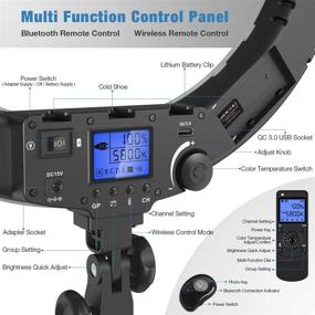 img 1 attached to 🎥 Pixel 19-inch Pro Vlogging Light: Ring Light with Wireless Remote Controller, LCD Display, Bi-Color 60W 3000K-5800K CRI≥97 & TLCI ≥99, and 3 Color Filters for YouTube, Twitch, and Facebook Live