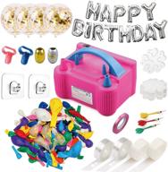 🎈 214 piece balloon pump set – electric air balloon blower, inflator 110v 600w portable dual nozzles – balloon arch garland kit with tape strip, tying tool, dot glue, flower clip – party decoration supplies logo