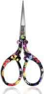 🌸 bihrtc 3.6 inch small embroidery scissors with sharp stainless steel pointed blades for sewing crafts, cross stitch, diy artwork, and needlework - black flower design logo