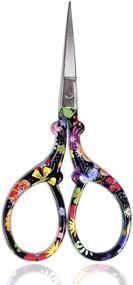 img 4 attached to 🌸 BIHRTC 3.6 Inch Small Embroidery Scissors with Sharp Stainless Steel Pointed Blades for Sewing Crafts, Cross Stitch, DIY Artwork, and Needlework - Black Flower Design