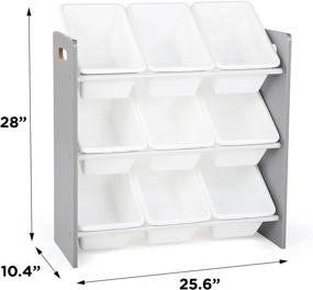 img 2 attached to 🗄️ Humble Crew Grey/White Toy Organizer: Efficient 9 Bin Storage Solution with 24" Height