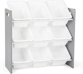 img 3 attached to 🗄️ Humble Crew Grey/White Toy Organizer: Efficient 9 Bin Storage Solution with 24" Height