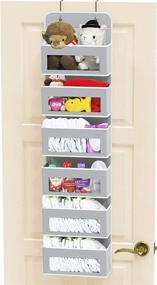 img 2 attached to 🏠 Organize with Ease: Simple Houseware's Gray Over Door/Wall Mount 6 Clear Window Pocket Organizer