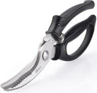 🔪 kitchen shears for cutting poultry & game - heavy duty scissors for meat, chicken - chopping vegetables - spring loaded logo