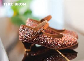 img 1 attached to 👑 Thee Bron Toddler Flower Girl Gold Glitter High Heels: Perfect Princess Dress Shoes