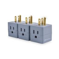 🔌 ul listed wall adapter: cable matters 3-pack 3 outlet power cube tap - gray logo