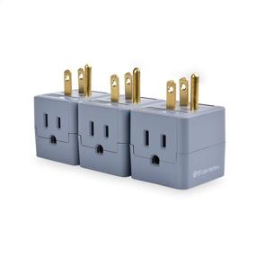 img 4 attached to 🔌 UL Listed Wall Adapter: Cable Matters 3-Pack 3 Outlet Power Cube Tap - Gray