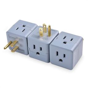 img 2 attached to 🔌 UL Listed Wall Adapter: Cable Matters 3-Pack 3 Outlet Power Cube Tap - Gray