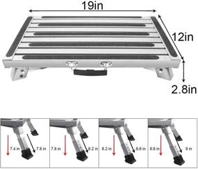 img 3 attached to 🏞️ Шаг RV Helesin: регулируемая высота, складная алюминиевая площадка с непроваливающимися ножками, ручкой, уровнем Т - выдерживает до 1000 фунтов | Удобное хранение и транспортировка