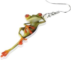 img 2 attached to DUOWEI Acrylic Charms Frog Drop Earrings: Uniquely Dazzling Jewelry for Festive Occasions