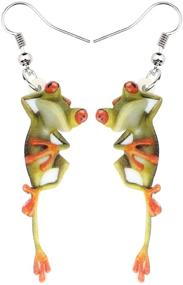 img 4 attached to DUOWEI Acrylic Charms Frog Drop Earrings: Uniquely Dazzling Jewelry for Festive Occasions