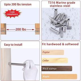 img 1 attached to 20Pack Muzata 1/8 Inch Invisible Swage Lag Screw Tensioner CableGenie System for Cable Railing, Completely Hidden T316 Stainless Steel, Suitable for Wood Posts, 10 Cable Line CR73, CV1 CG1