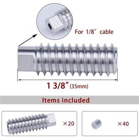 img 3 attached to 20Pack Muzata 1/8 Inch Invisible Swage Lag Screw Tensioner CableGenie System for Cable Railing, Completely Hidden T316 Stainless Steel, Suitable for Wood Posts, 10 Cable Line CR73, CV1 CG1