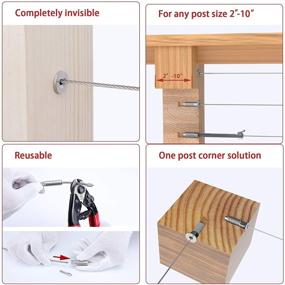 img 2 attached to 20Pack Muzata 1/8 Inch Invisible Swage Lag Screw Tensioner CableGenie System for Cable Railing, Completely Hidden T316 Stainless Steel, Suitable for Wood Posts, 10 Cable Line CR73, CV1 CG1