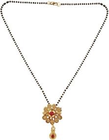 img 1 attached to Efulgenz Bollywood Traditional Mangalsutra Necklace Women's Jewelry for Pendants & Coins