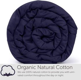 img 3 attached to 🌿 Organic Cooling Cotton Weighted Blanket for Adults – King Size (80X87, 25 lbs) Navy Blue, Premium Glass Beads – Designed in USA - Heavy Cool Weighted Blanket for Hot & Cold Sleepers
