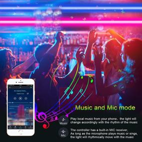 img 1 attached to 🎵 Micomlan 50ft/15M LED Strip Lights with Music Sync, Color Changing RGB LED Strip Lights with Built-in Mic, Bluetooth App Controlled LED Rope Lights, 5050 RGB LED Light Strip with APP, Remote, Mic, and 3 Button Control