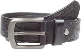 img 3 attached to 👔 Gelante Men's Black Leather Belt 38003 L - Accessories for Men's Belts