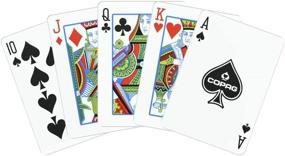 img 2 attached to 🃏 Copag 1546 Design - Premium Quality 100% Plastic Poker Cards, Regular Index, Green/Burgundy, Double Deck Set