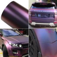 🚗 atmomo purple and blue car chameleon wrap auto carbon fiber wrapping film - high-quality change color sticker tint vinyl - air bubble-free - ideal for vehicle transformation (75cm x 152cm) logo