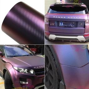 img 4 attached to 🚗 ATMOMO Purple and Blue Car Chameleon Wrap Auto Carbon Fiber Wrapping Film - High-Quality Change Color Sticker Tint Vinyl - Air Bubble-Free - Ideal for Vehicle Transformation (75cm x 152cm)