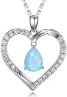 haosg december birthstone blue topaz turquoise necklace: stunning 925 sterling silver love heart jewelry gift for her - perfect for birthdays & christmas! logo