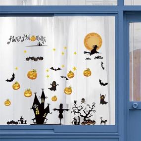 img 4 attached to 🎃 52 шт. наклеек на окна и стены на Хэллоуин - Милые тыквы, призраки, листай или лечись снабжают вечеринку - Подарки для украшения Хэллоуина (4 листа)