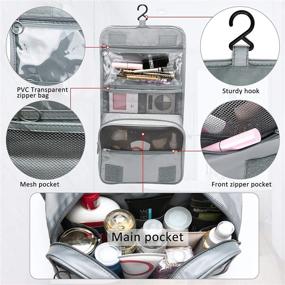 img 3 attached to 🧳 Hanging Toiletry Bag: Perfect Organizer for Men and Women - Portable & Waterproof Travel Cosmetics Storage with Hook