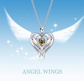 img 1 attached to 👼 Winnicaca S925 Sterling Silver Angel Wings Heart Necklace Birthstone Jewelry - Perfect Birthday & Christmas Gifts for Women, Moms, Girls, & Teens