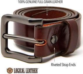 img 3 attached to 👔 Chestnut Logical Leather Men's Belt: Enhance Your Wardrobe with Premium Men's Belt Accessories