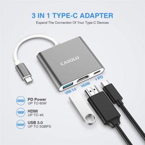 img 3 attached to 🔌 Enhanced Multiport Projector Monitor Charger: Gray Adapter for Seamless Connectivity