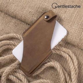 img 1 attached to 📱 Premium Gentlestache Leather Phone Holster: Stylish Belt Loop Phone Holder with Magnetic Button - Brown