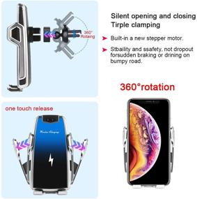 img 1 attached to 📲 Intelligent Sensor Clamping Wireless Car Charger: Fast Charging Mount for iPhone 11/11 Pro/11 Pro Max/XS/XR/X, Samsung S10/S9/S8/Note 8