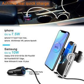 img 2 attached to 📲 Intelligent Sensor Clamping Wireless Car Charger: Fast Charging Mount for iPhone 11/11 Pro/11 Pro Max/XS/XR/X, Samsung S10/S9/S8/Note 8