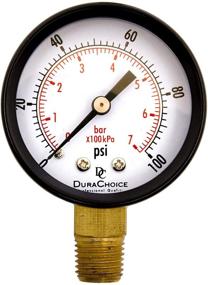 img 4 attached to DuraChoice 2-inch Pool Spa Filter Pressure Gauge for Water, Oil, Gas, 1/4-inch NPT Lower Mount, Black Steel Case, 0-100 PSI