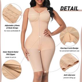 img 2 attached to 👗 FeelinGirl Women's Full Body Shaper: Tummy Control Shapewear Bodysuit Plus Size Faja
