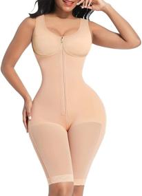 img 4 attached to 👗 FeelinGirl Women's Full Body Shaper: Tummy Control Shapewear Bodysuit Plus Size Faja