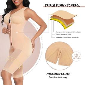 img 1 attached to 👗 FeelinGirl Women's Full Body Shaper: Tummy Control Shapewear Bodysuit Plus Size Faja