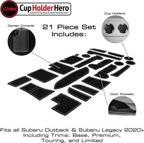 img 2 attached to 🍃 CupHolderHero for Subaru Outback and Legacy Accessories 2020-2022 – Non-Slip Dust-proof Cup Holder & Console Liners 21-pc Set (Gray Trim)