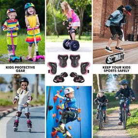 img 3 attached to 🛹 Wayin Upgraded Kids Knee and Elbow Pads Set with Wrist Guards - Adjustable Safety Strap for Rollerblading, Cycling, Skateboarding, and Scootering - Suitable for 4~10 Year Old Girls and Boys