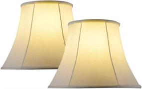 img 2 attached to 🏮 Set of 2 Large Beige White Fabric Bell Lampshades for Table Lamps, 5x10x8 (Slant) INCH, Assembly Required, Spider