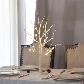 img 3 attached to Vanthylit LED Birch Tree Light: Stunning Warm White Tabletop Bonsai Tree for Indoor Decoration with Battery Power