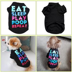 img 1 attached to PETCARE 4 Pack Dog Shirt: Cute Cartoon Print T Shirts for Small Dogs - Soft Cotton, Ideal for Chihuahua, Yorkies, Shih Tzu, Pomeranian - Doggy Pullover Outfits & Sweatshirts