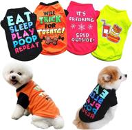 petcare 4 pack dog shirt: cute cartoon print t shirts for small dogs - soft cotton, ideal for chihuahua, yorkies, shih tzu, pomeranian - doggy pullover outfits & sweatshirts логотип