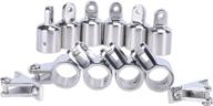 🔧 amarine made bimini top caps tube canopy hardware eye end fittings (6pcs) + bimini top jaw slides (4pcs) + bimini top deck hinges (2pcs) - stainless steel, fits 1 inch логотип